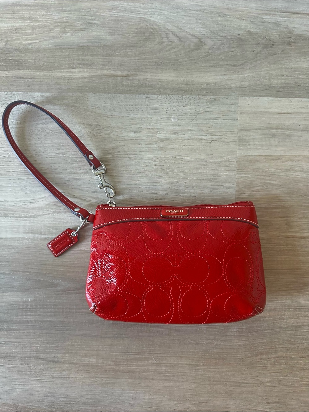 COACH Vintage Red Patent Leather Wristlet